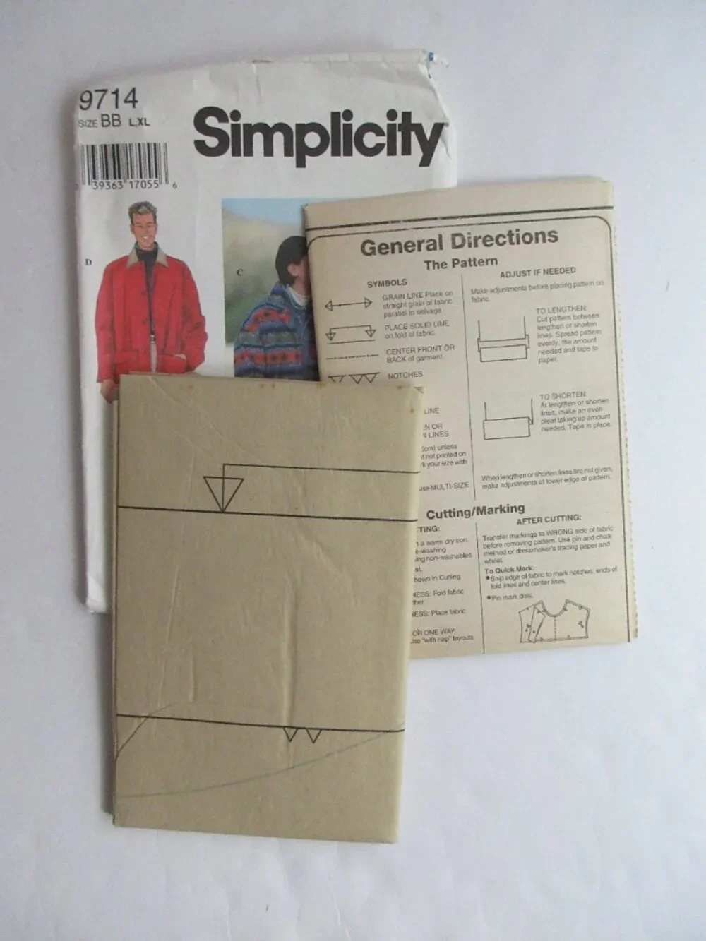 Simplicity 9714 Pattern Unisex Unlined Jacket Loose Fitting Sz BB L, XL UNCUT